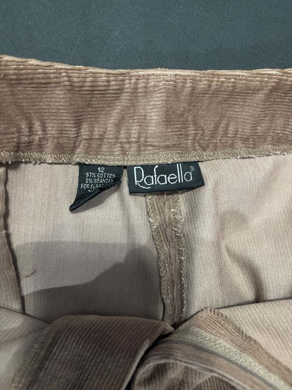 Rafaella Corduroy Pants Size 12 Brown Straight Leg